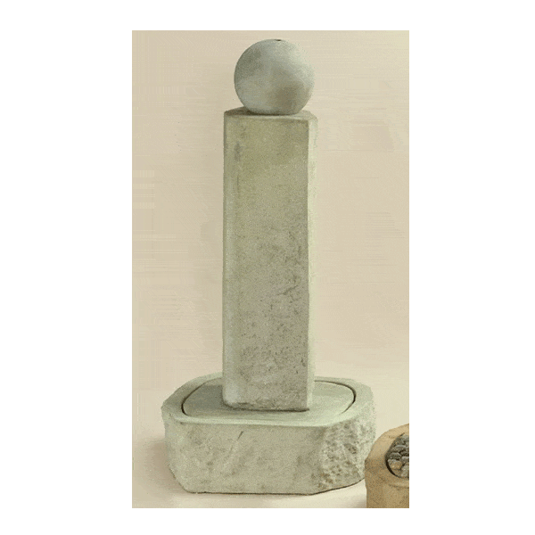 Rock Pillar Outdoor Cast Stone Garden Fountain With Ball Fountain Tuscan
