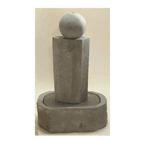 Thumbnail for Rock Pillar Outdoor Cast Stone Garden Fountain Short With Ball Fountain Tuscan