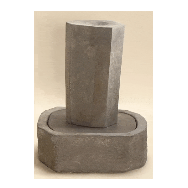 Rock Pillar Outdoor Cast Stone Garden Fountain Short Fountain Tuscan