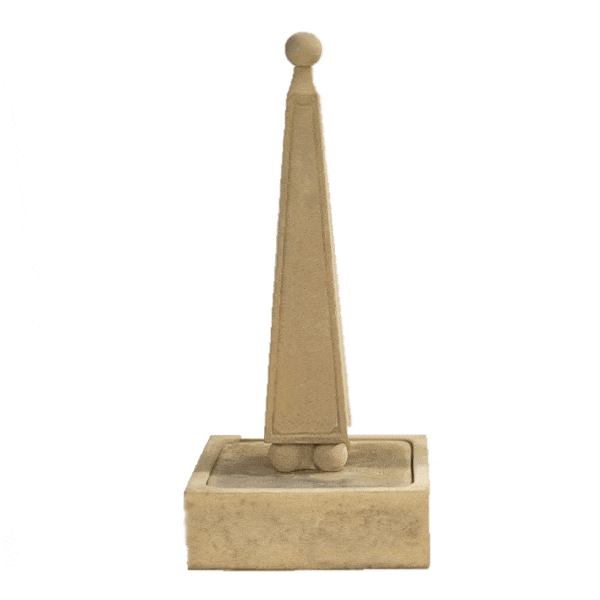 Obelisk Outdoor Cast Stone Garden Fountain With Ball Base Fountain Tuscan