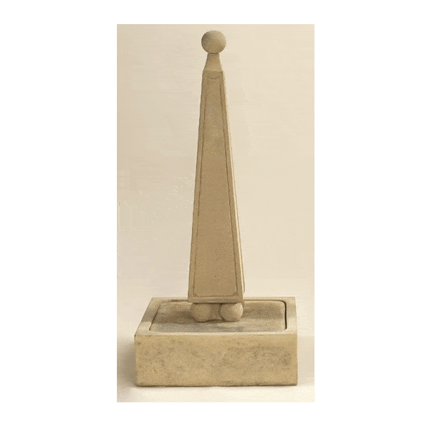 Obelisk Outdoor Cast Stone Garden Fountain With Ball Base Fountain Tuscan