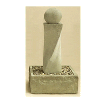 Thumbnail for Rustic Mod Twist Outdoor Cast Stone Garden Fountain With Ball Fountain Tuscan