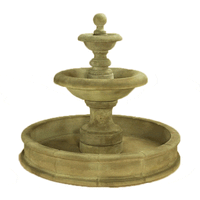 Thumbnail for Villa Santini Two Tier Pond Outdoor Cast Stone Garden Fountain Short Fountain Tuscan