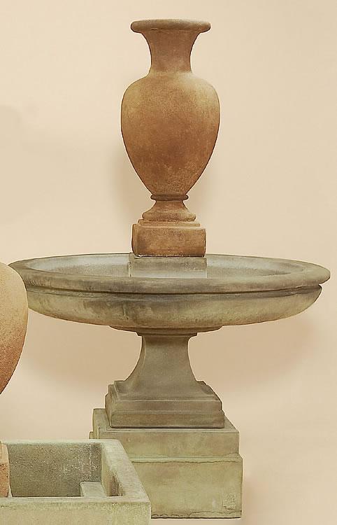 Etruscan Urn Short Outdoor Cast Stone Garden Fountain Fountain Tuscan