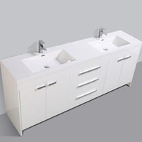 Thumbnail for Eviva Lugano 84″ Modern Double Sink Bathroom Vanity w/ White Integrated Top Vanity Eviva