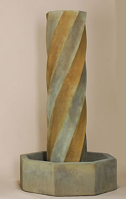 Swirl Water Outdoor Cast Stone Garden  Fountain No Ball
