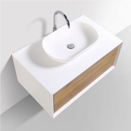 Eviva Santa Monica 36″ Wall Mount Bathroom Vanity w/ Solid Surface Sink Vanity Eviva