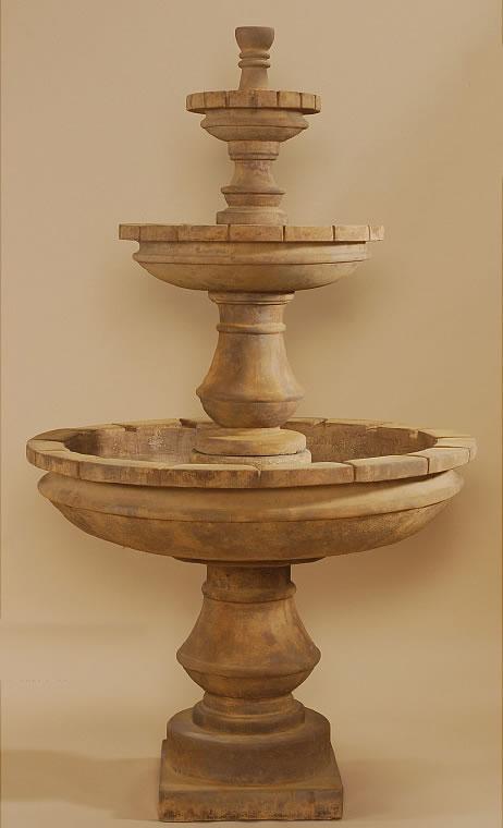 Montefalco Three Tier Outdoor Cast Stone Garden Fountain Fountain Tuscan