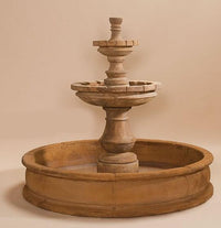 Thumbnail for Montefalco Two Tier Pond Outdoor Cast Stone Garden Fountain Fountain Tuscan