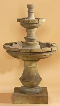 Thumbnail for Montefalco Two Tier Small Outdoor Cast Stone Garden Fountain Fountain Tuscan