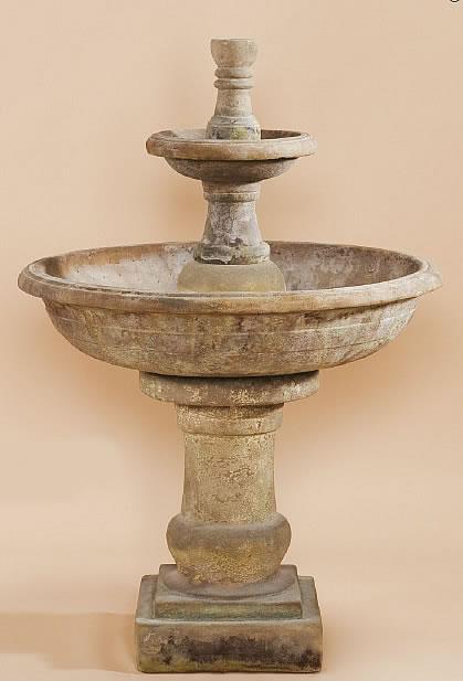 Pavana Two Tier Outdoor Cast Stone Garden Fountain Fountain Tuscan