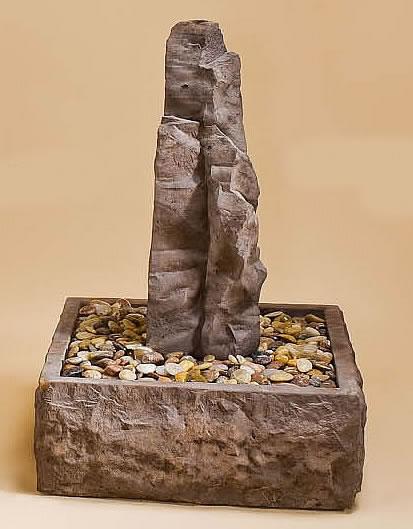 Sedona Rock Outdoor Cast Stone Garden Fountain-Small Fountain Tuscan