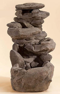 Thumbnail for Rock Falls Outdoor Cast Stone Garden Fountain Fountain Tuscan