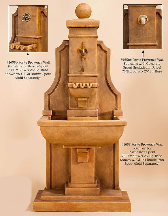 Provenza Wall Outdoor Cast Stone Garden Fountain For Spout Fountain Tuscan