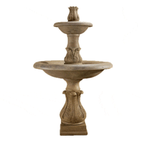 Thumbnail for Folium Two Tier Outdoor Cast Stone Garden Fountain Tall Fountain Tuscan