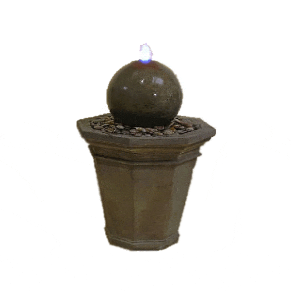 Octoball Outdoor Cast Stone Garden Fountain Small Fountain Tuscan