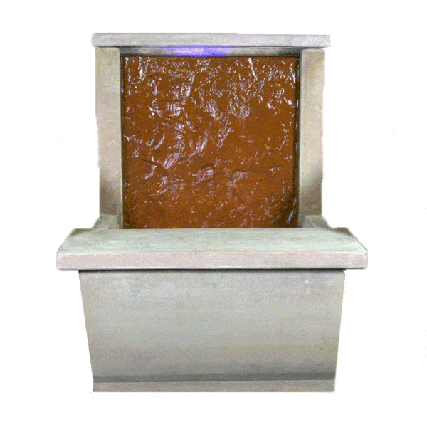 Slate Water Wall Outdoor Cast Stone Garden Fountain w/ Bench Fountain Tuscan