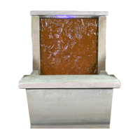 Thumbnail for Slate Water Wall Outdoor Cast Stone Garden Fountain w/ Bench Fountain Tuscan