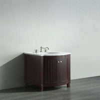Thumbnail for Eviva Odessa Zinx+ 30″ Dark Teak Bathroom Vanity w/ White Carrara Top Bathroom Vanity Eviva 