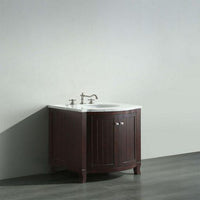 Thumbnail for Eviva Odessa Zinx+ 30″ Dark Teak Bathroom Vanity w/ White Carrara Top Bathroom Vanity Eviva