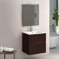 Thumbnail for Eviva Galsaky 24″ Modern Bathroom Vanity Wall Mount with White Integrated Porcelain Sink Vanity Eviva Wenge 
