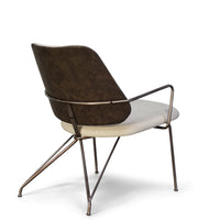 Thumbnail for Taylor Modern Lounge Arm Chair with Matte Black Steel Legs (Leather Back & Upholstered Seat) Dining Chair Gingko