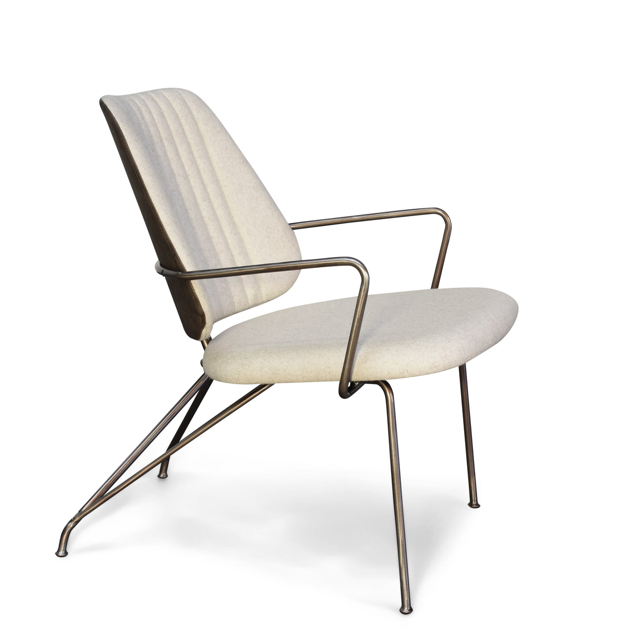 Taylor Modern Lounge Arm Chair with Matte Black Steel Legs (Leather Back & Upholstered Seat) Dining Chair Gingko