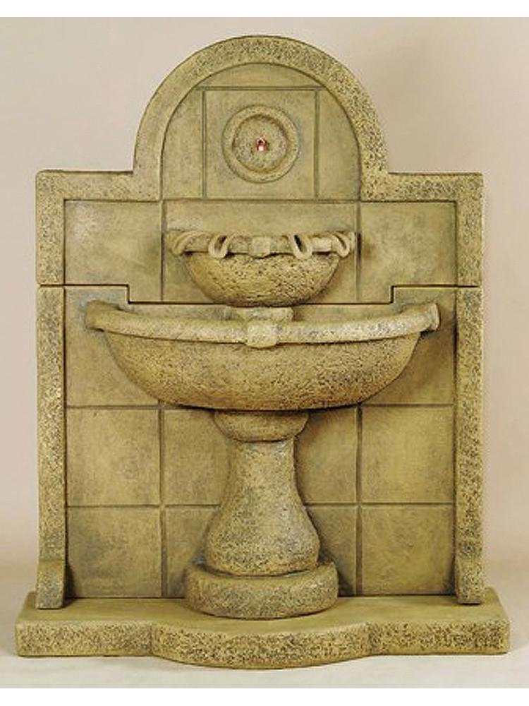 Terme del Foro Wall Cast Stone Outdoor Water Fountain With Spout Fountain Tuscan
