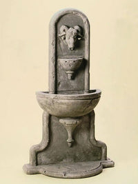 Thumbnail for Ram Wall Cast Stone Outdoor Garden Fountain Fountain Tuscan