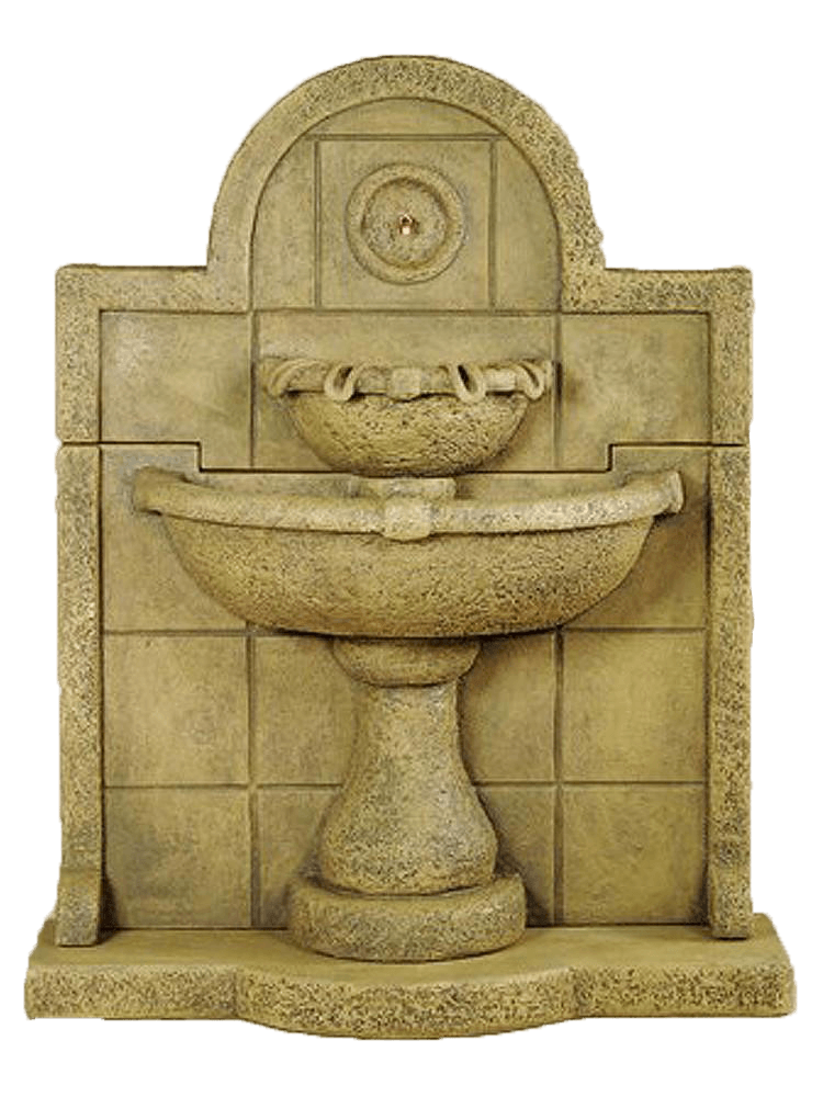 Terme del Foro Wall Cast Stone Outdoor Water Fountain With Spout Fountain Tuscan