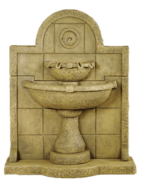 Thumbnail for Terme del Foro Wall Cast Stone Outdoor Water Fountain With Spout Fountain Tuscan