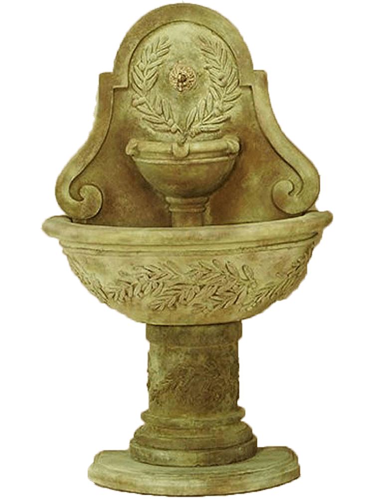 Oliva Wall Cast Stone Outdoor Water Fountain for Spout Fountain Tuscan