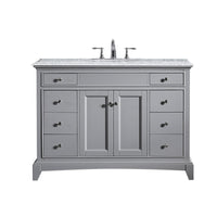 Thumbnail for Eviva Elite Stamford 42″ Bathroom Vanity w/ Double Ogee Edge White Carrara Top Vanity Eviva Grey