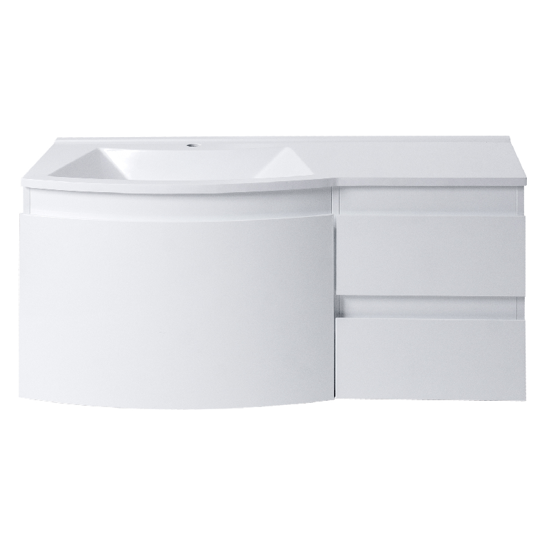 Eviva Boston 48 Inch White Wall-Mounted Bathroom Vanity Bathroom Vanity Eviva Left Side