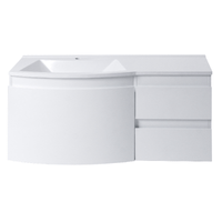 Thumbnail for Eviva Boston 48 Inch White Wall-Mounted Bathroom Vanity Bathroom Vanity Eviva Left Side
