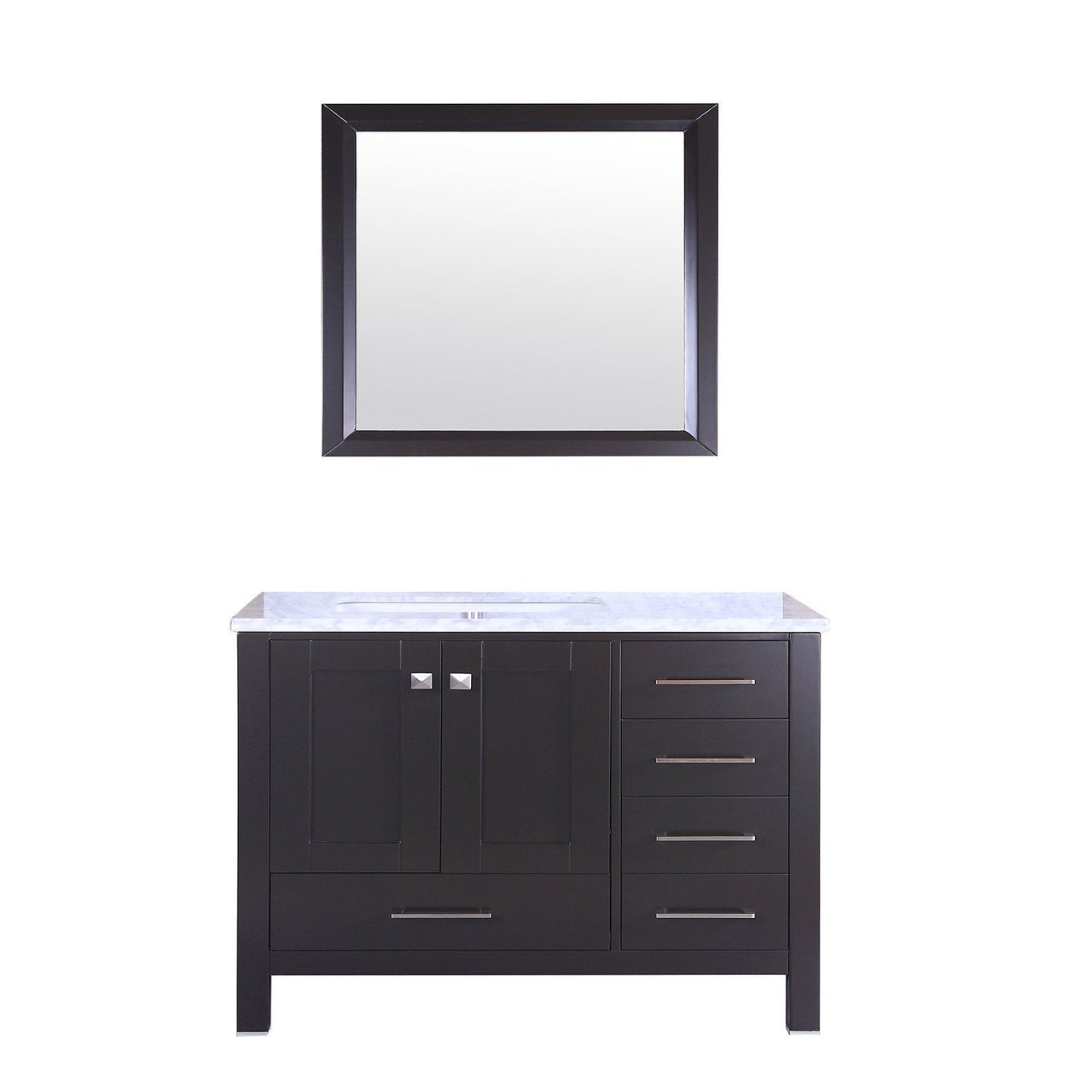 Totti Shaker 36″ Transitional Bathroom Vanity with White Carrera Countertop Vanity Eviva Espresso