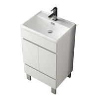 Thumbnail for Eviva Piscis 20″ White Bathroom Vanity with White Integrated Porcelain Sink Vanity Eviva