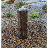 Thumbnail for Real Stone Fountains ABBC920 Basalt Fountain Kit - Carved Stripe Fountain Blue Thumb