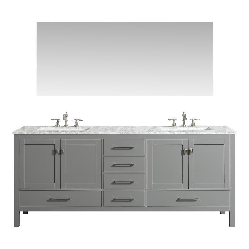 Eviva Aberdeen 78"Double Sink Solid Wood Bathroom Vanity Bathroom Vanity Eviva Grey