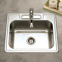 Thumbnail for Houzer Glowtone Series Topmount Stainless Steel Kitchen Sink, 8-Inch Deep Kitchen Sink - Topmount Houzer