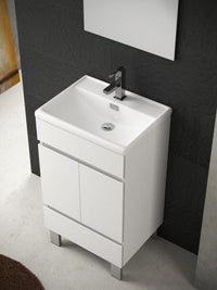 Thumbnail for Eviva Piscis 20″ White Bathroom Vanity with White Integrated Porcelain Sink Vanity Eviva