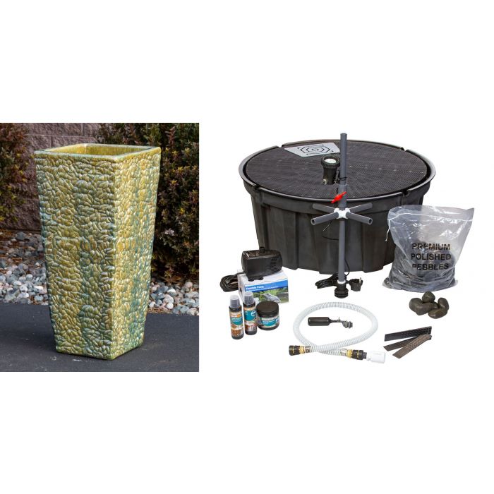 Luna FNT3054 Ceramic Vase Complete Fountain Kit Vase Fountain Blue Thumb