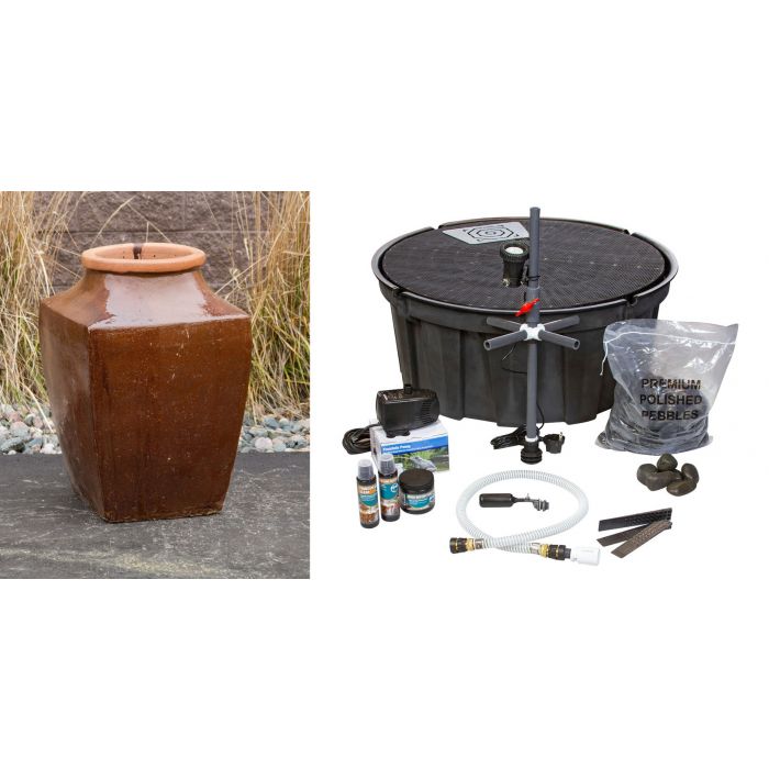 One of a Kind FNT3368 Ceramic Vase Complete Fountain Kit Vase Fountain Blue Thumb