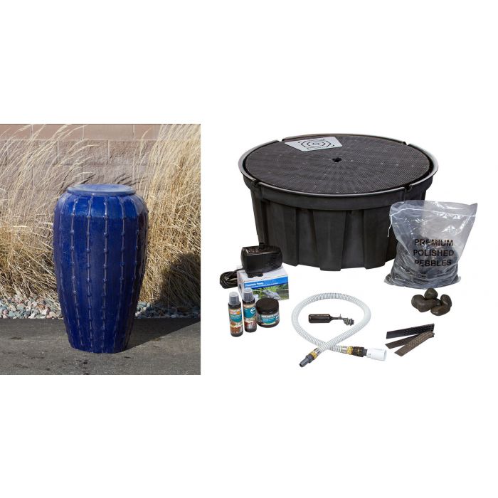 Closed Top FNT3450 Ceramic Vase Complete Fountain Kit Vase Fountain Blue Thumb
