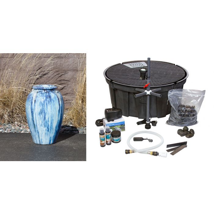 Amphora FNT3489 Ceramic Vase Complete Fountain Kit Vase Fountain Blue Thumb