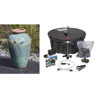 Thumbnail for Tuscany FNT3550 Ceramic Triple Vase Complete Fountain Kit Vase Fountain Blue Thumb