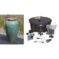 Thumbnail for Tuscany FNT3560 Ceramic Triple Vase Complete Fountain Kit Vase Fountain Blue Thumb