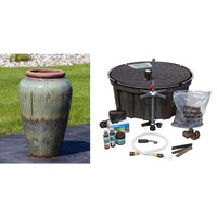 Thumbnail for Tuscany FNT3853 Ceramic Triple Vase Complete Fountain Kit Vase Fountain Blue Thumb