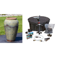 Thumbnail for Tuscany FNT3854 Ceramic Triple Vase Complete Fountain Kit Vase Fountain Blue Thumb