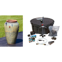 Thumbnail for Tuscany FNT3855 Ceramic Triple Vase Complete Fountain Kit Vase Fountain Blue Thumb